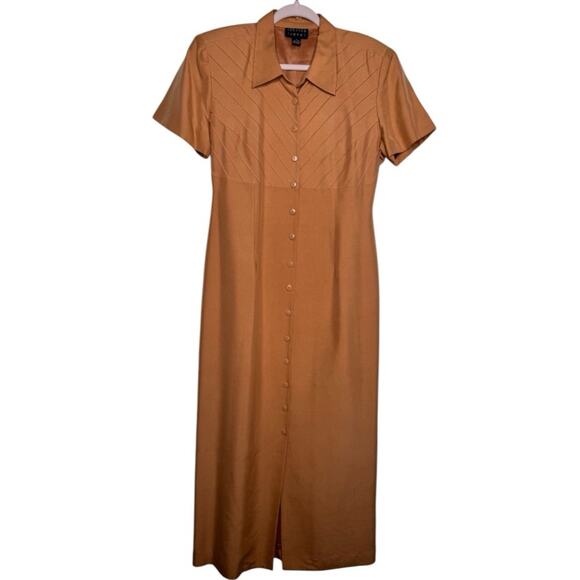 Spenser Jeremy Brown VTG 100% Silk Maxi Dress Size 14 - Picture 2 of 8